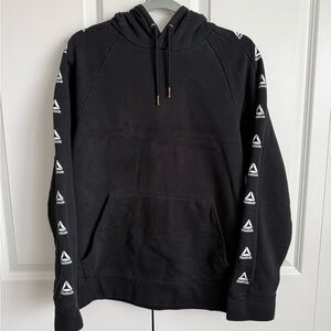 Reebok Men's Black Hoodie with Logo Sleeves